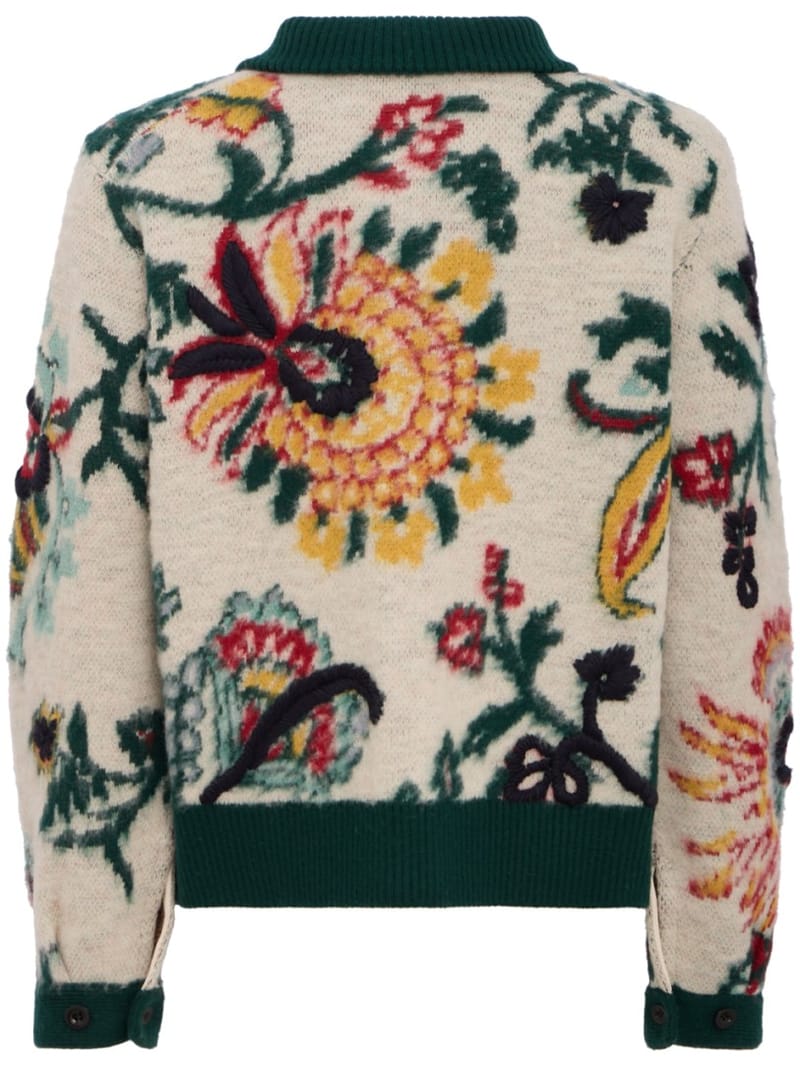 Sacai - Floral Jacquard Knit Blouson