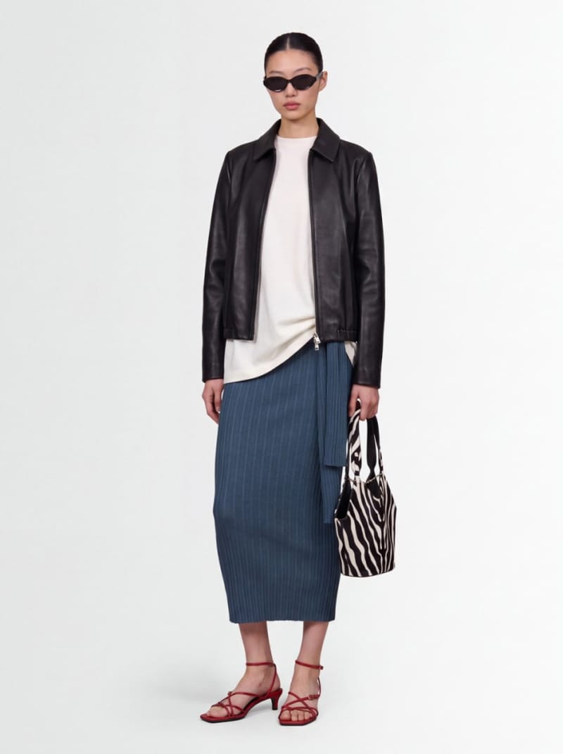 Giuseppe Di Morabito - Ribbed knit skirt with draped sash