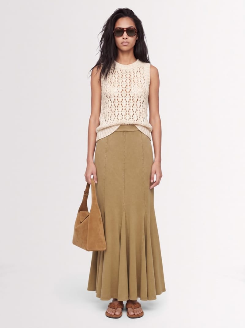 Giuseppe Di Morabito - Cotton maxi skirt with godet inserts