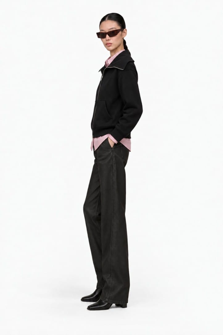 7 For All Mankind: Hoodie zippé à col montant