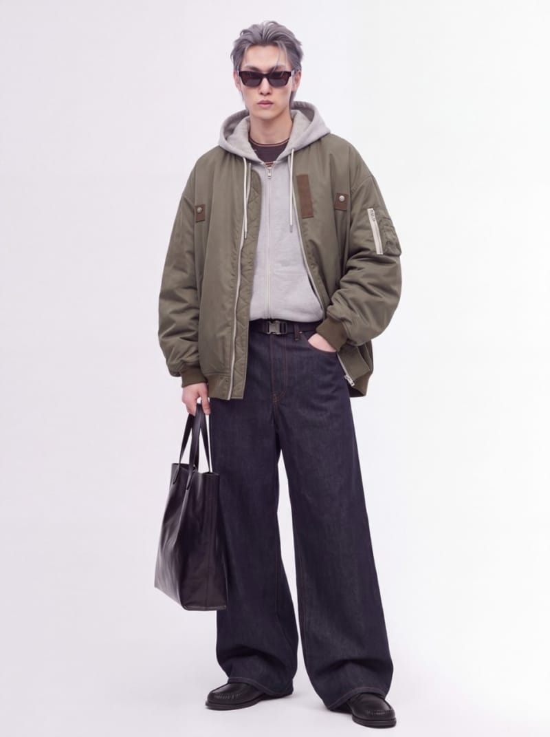 Sacai - Cotton denim jeans with belt
