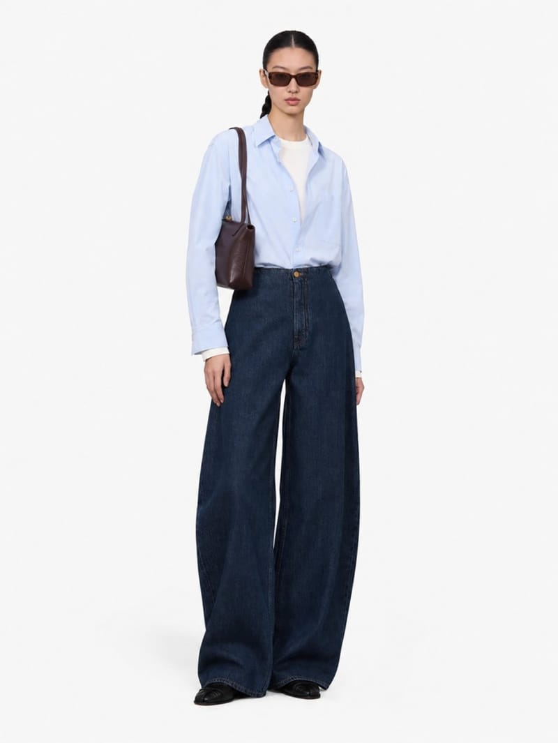 Jil Sander: Jeans de mezclilla de algodón tratado
