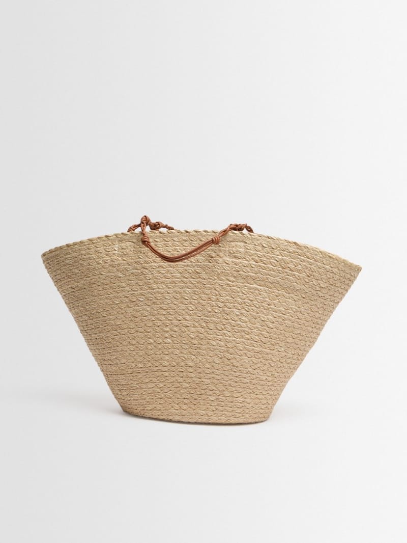 Jil Sander - Large raffia-effect shopping bag