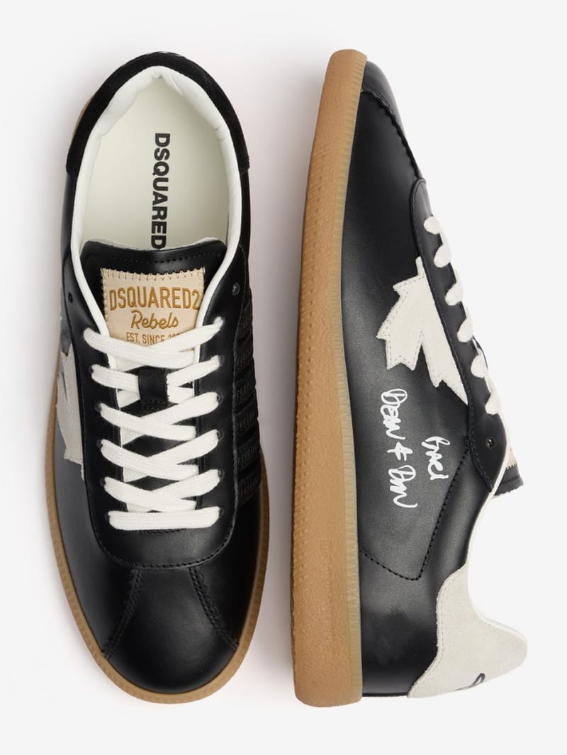 Dsquared2: Leather & poly logo sneakers