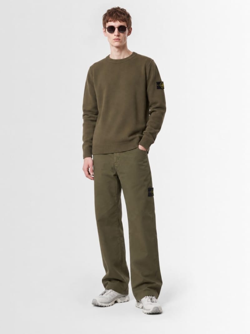 Stone Island - Cotton crewneck sweater with raised seams
