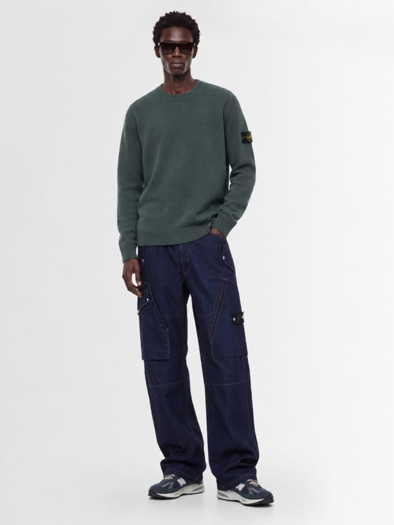 Stone Island - Cotton crewneck sweater with raised seams