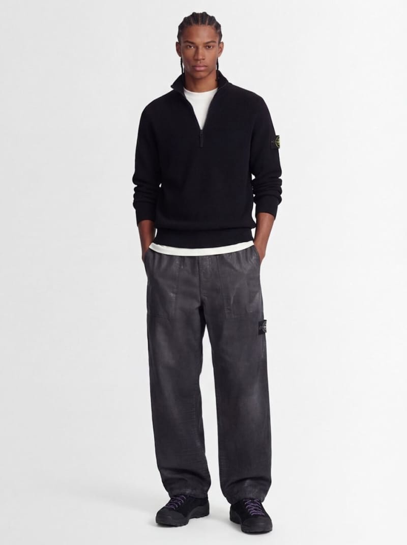 Stone Island - Cotton half-zip knit sweater