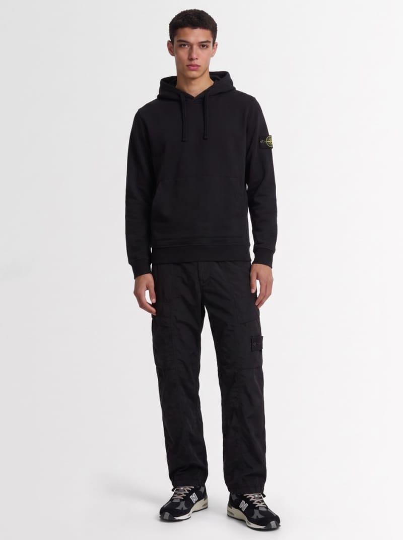 Stone Island - Cotton hoodie with logo badge