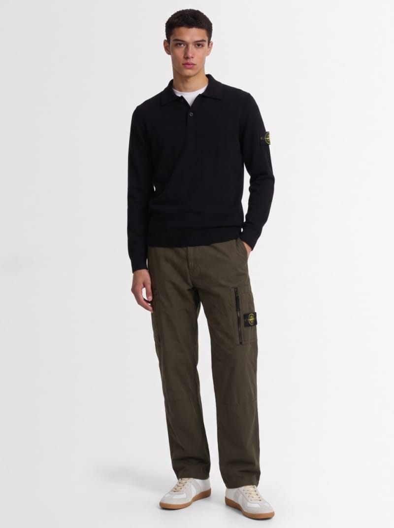Stone Island - Knit polo sweater with buttons