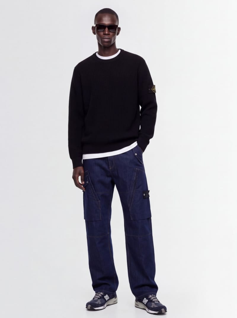 Stone Island - Ribbed crewneck sweater with badge