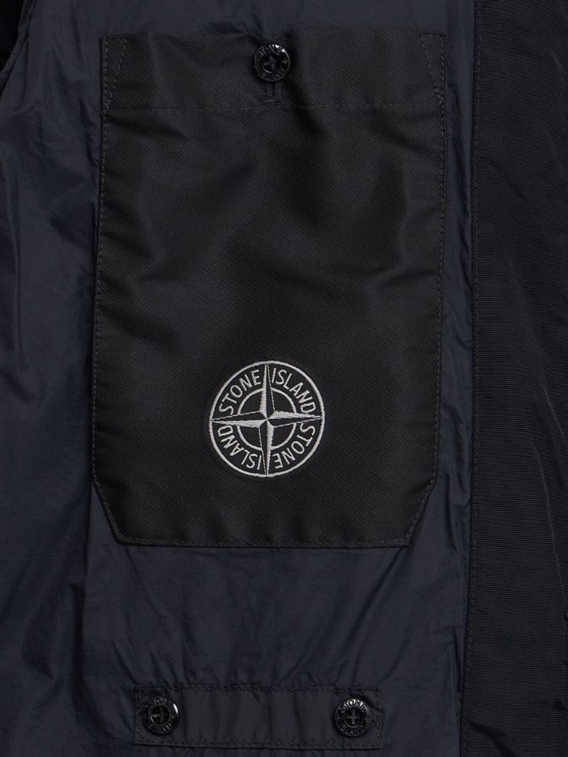 Stone Island: Nylon down jacket with logo badge