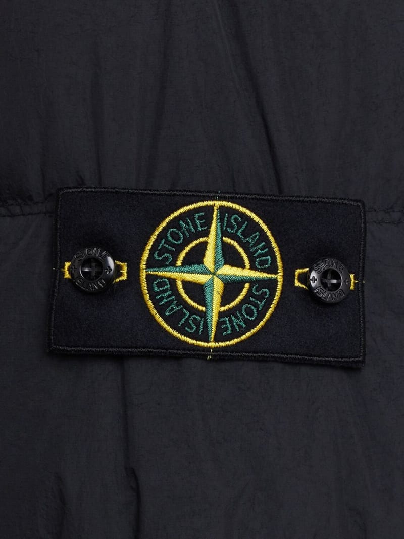 Stone Island: Nylon down jacket with logo badge