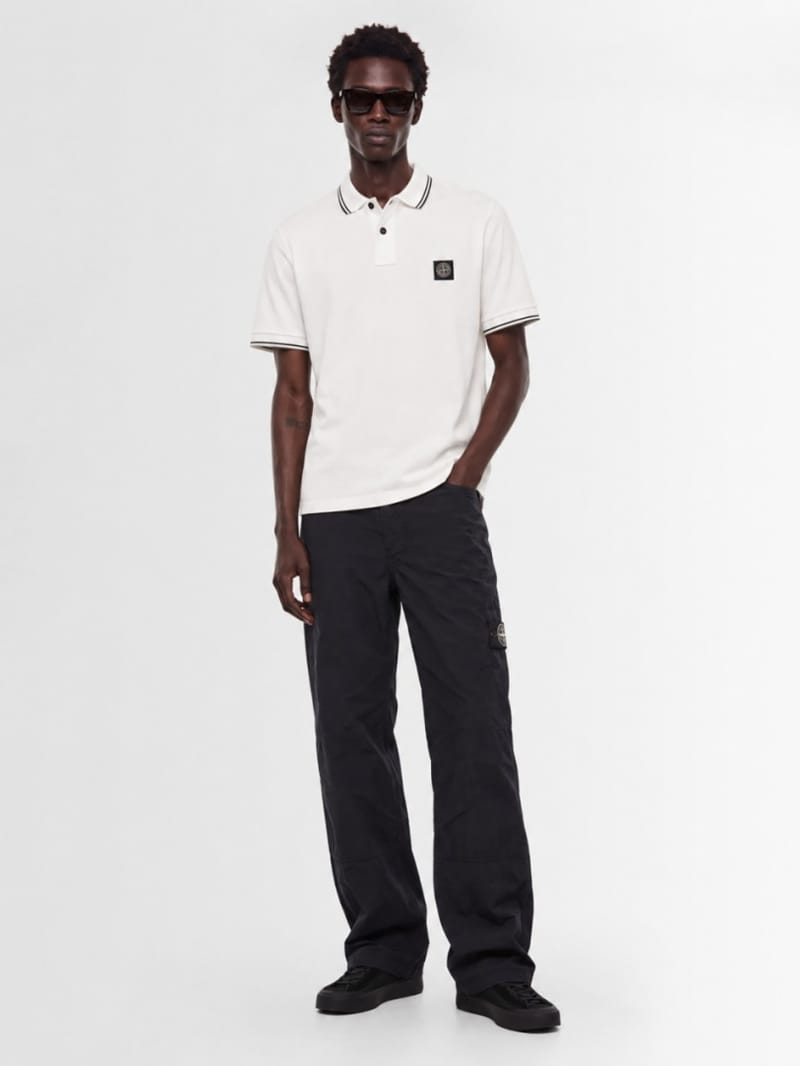 Stone Island - Logo patch cotton polo