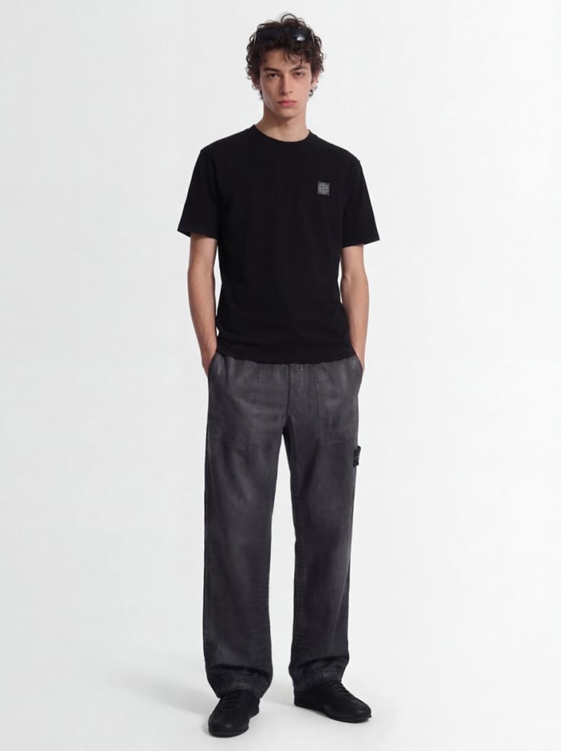 Stone Island - Cotton T-shirt with logo patch