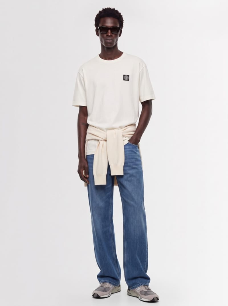Stone Island - Cotton T-shirt with logo patch