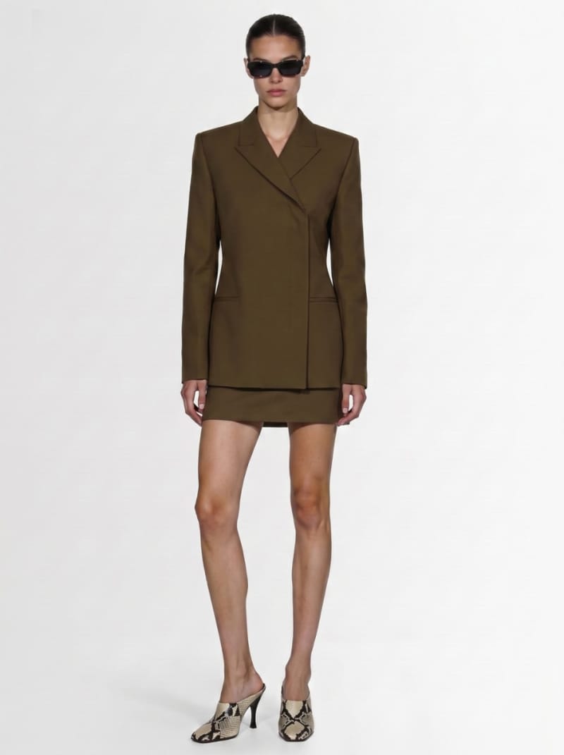 Khaite - Wool and silk straight miniskirt