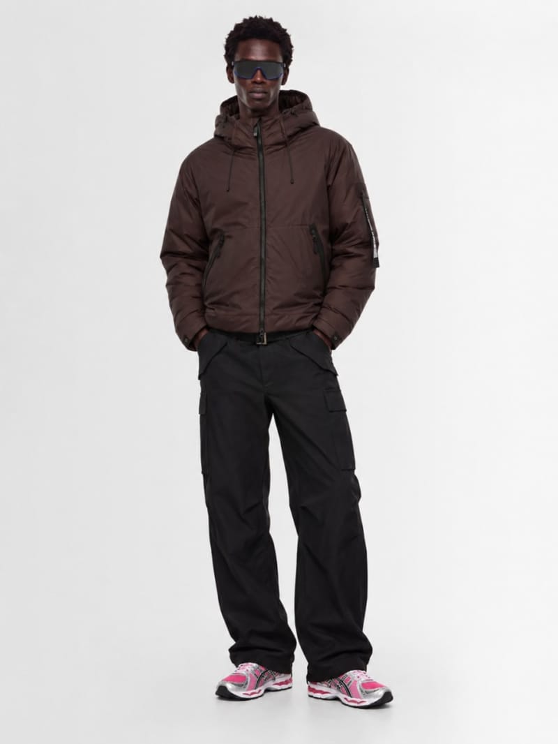 OUTHERE - Heat reactive hooded down jacket