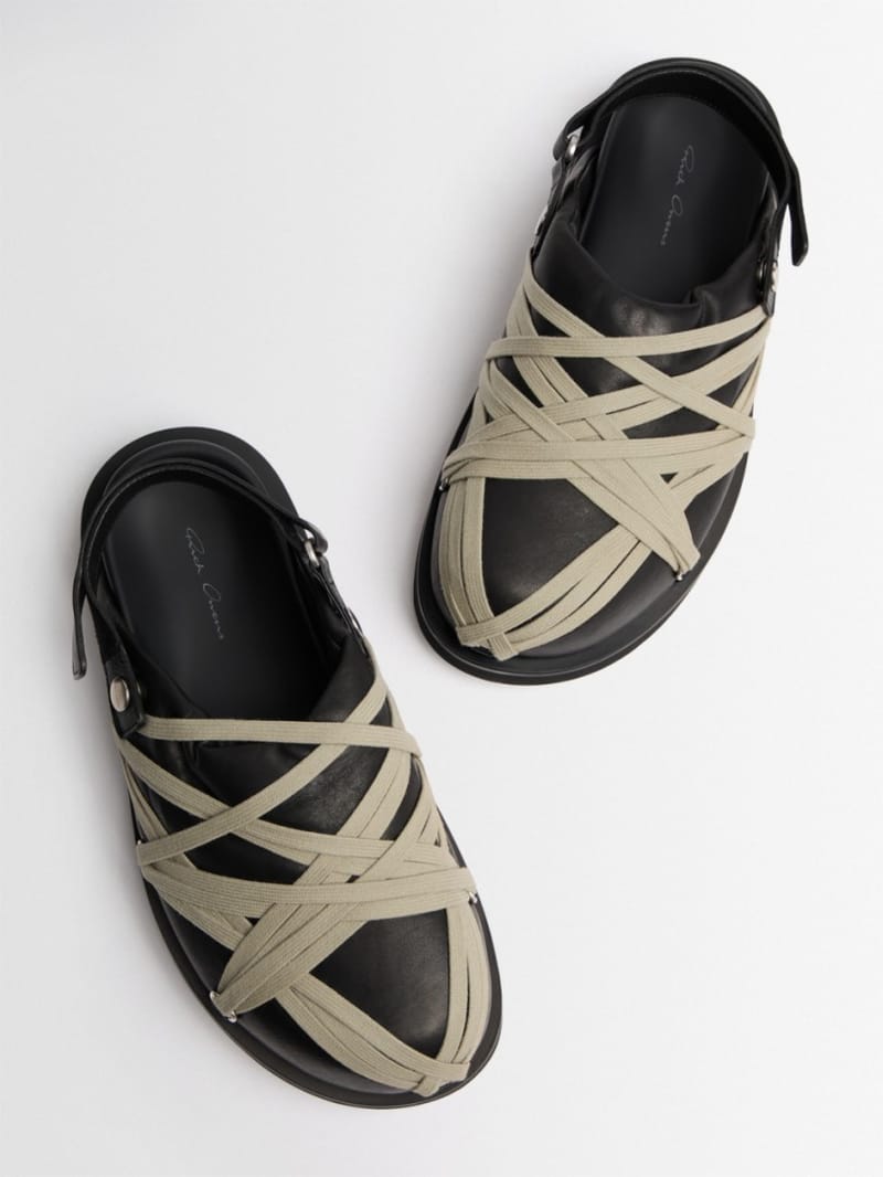 Rick Owens - Calfskin platform mules with Megalace
