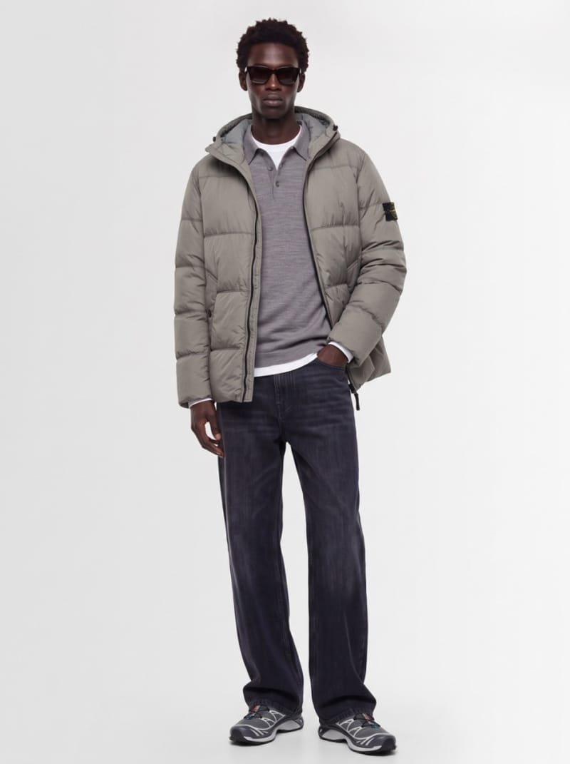 Stone Island - Hooded nylon down jacket