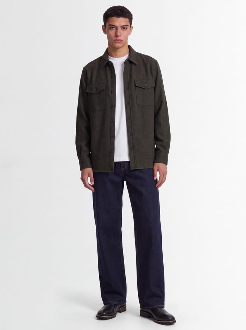 CRUNA: Wool-blend overshirt with patch pockets