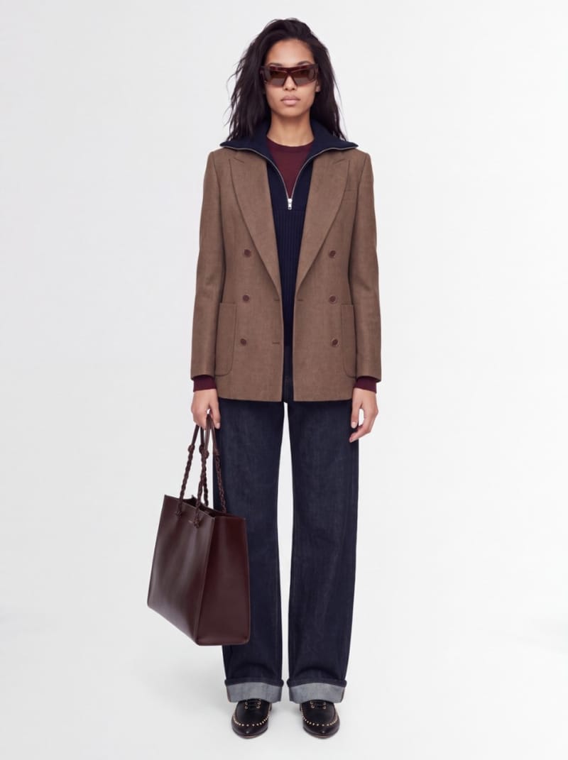 CRUNA - Oversized double-breasted blazer with peak lapels