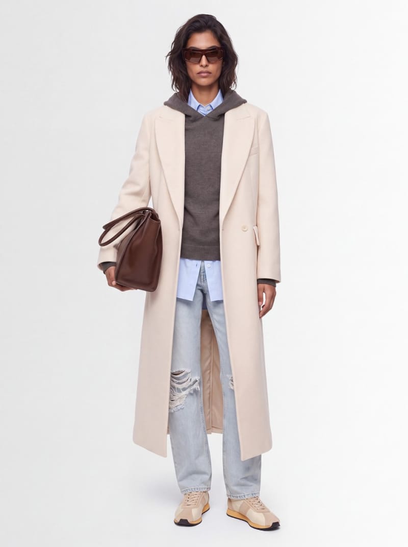 CRUNA: Oversized double-breasted long coat