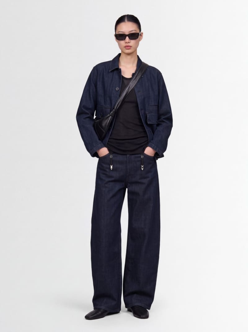 Lemaire - Curved cotton denim pants