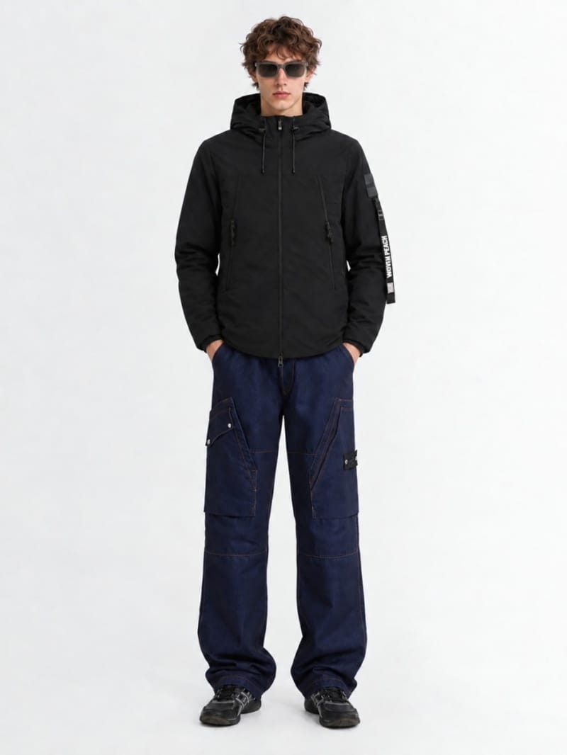OUTHERE - Nylon hooded down jacket