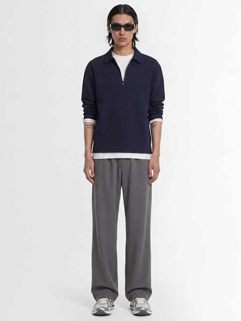 SOTF - Stretch cotton half-zip polo shirt