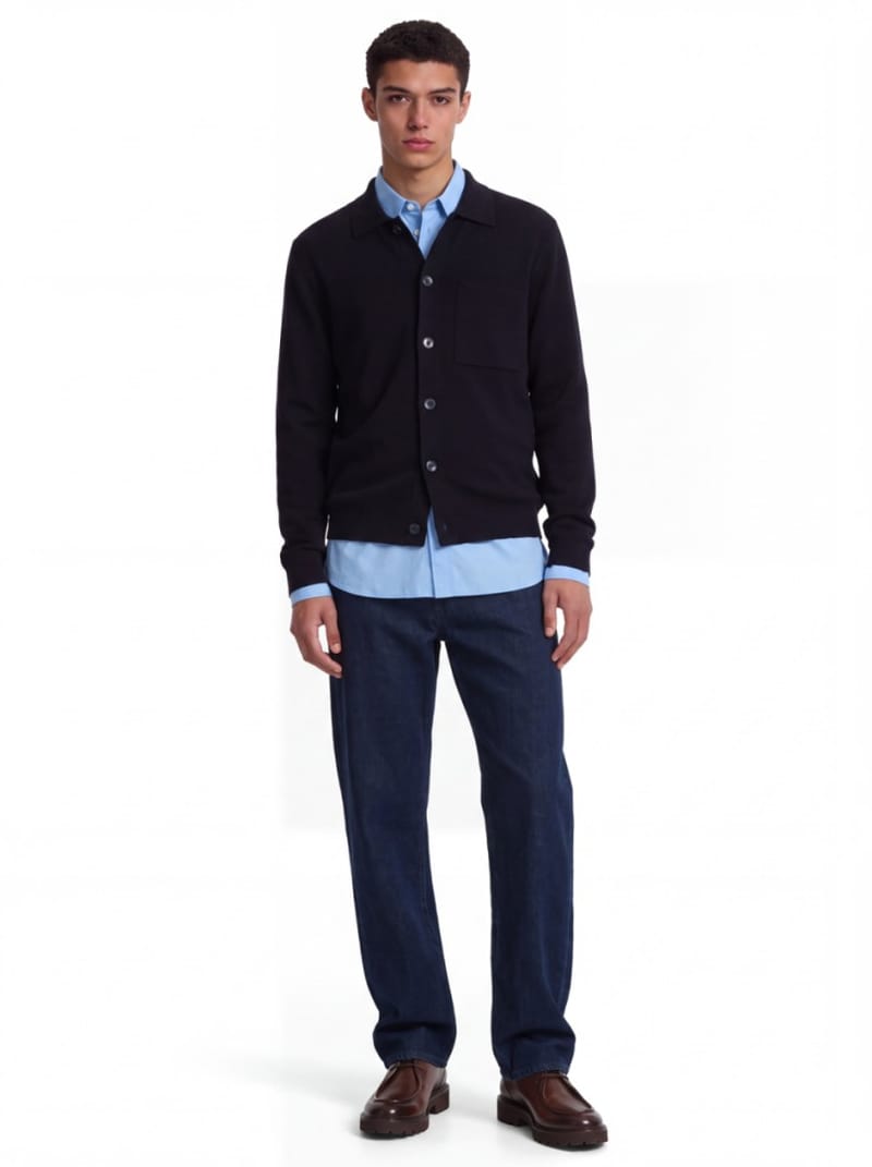 CRUNA - Punto Milano wool knit cardigan