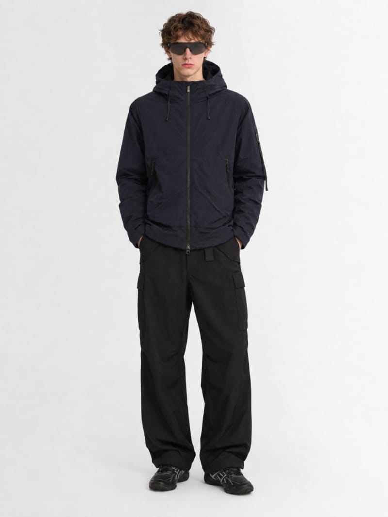 OUTHERE - Root hooded nylon down jacket