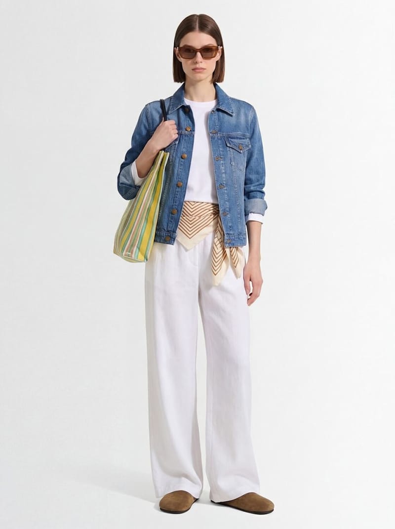 SEAFARER: Jeansjacke aus Baumwolle mit Pattentaschen