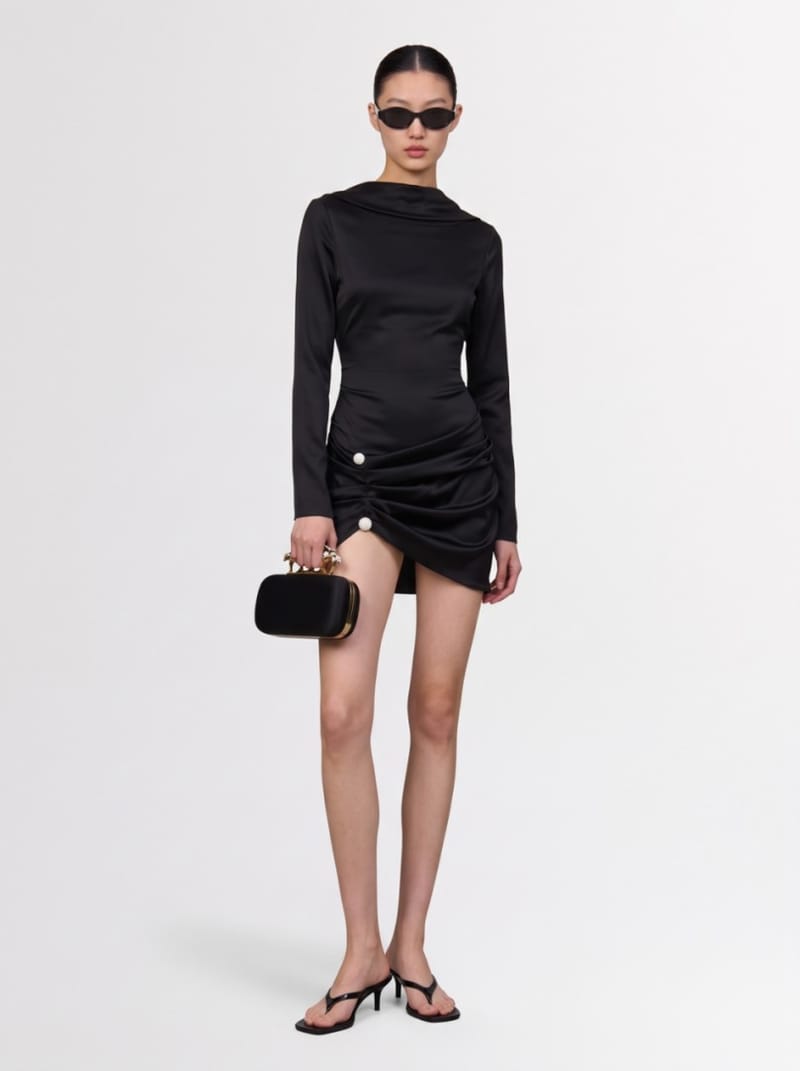 Giuseppe Di Morabito - Draped mini dress with crystal buttons
