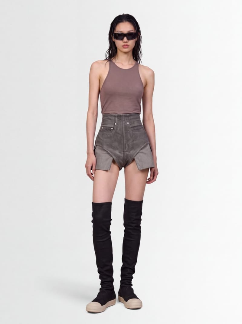 Rick Owens DRKSHDW - Shorts in denim - dirt