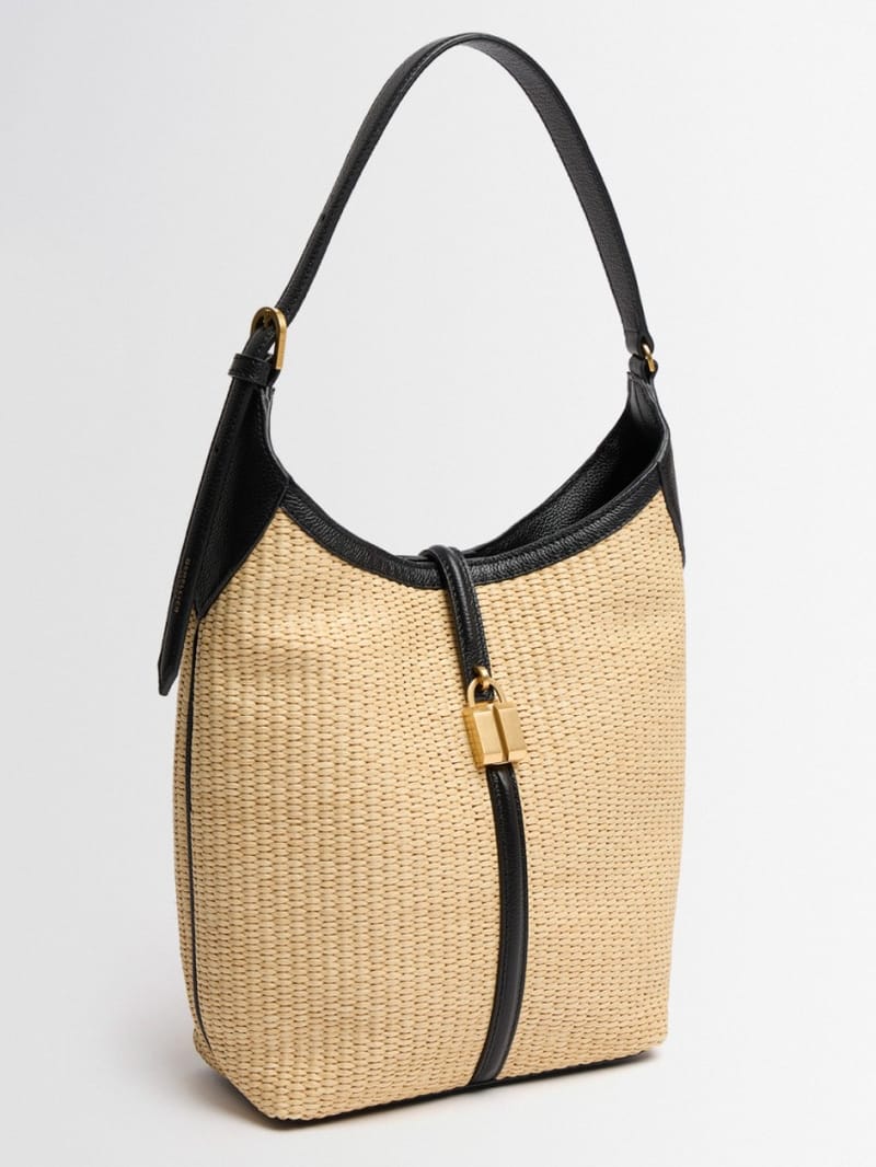 DeMellier - Raffia-effect bucket bag
