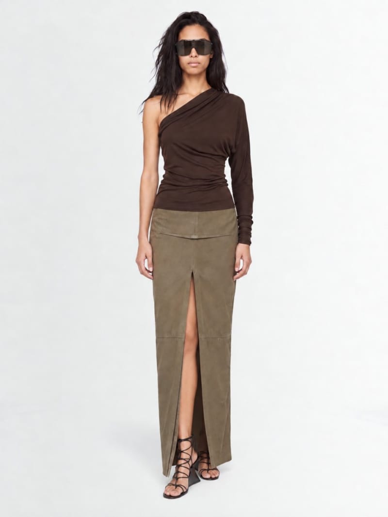 Rick Owens - Sliced leather skirt
