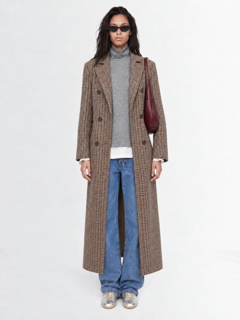 CRUNA - Slim Fit Double-Breasted Long Coat