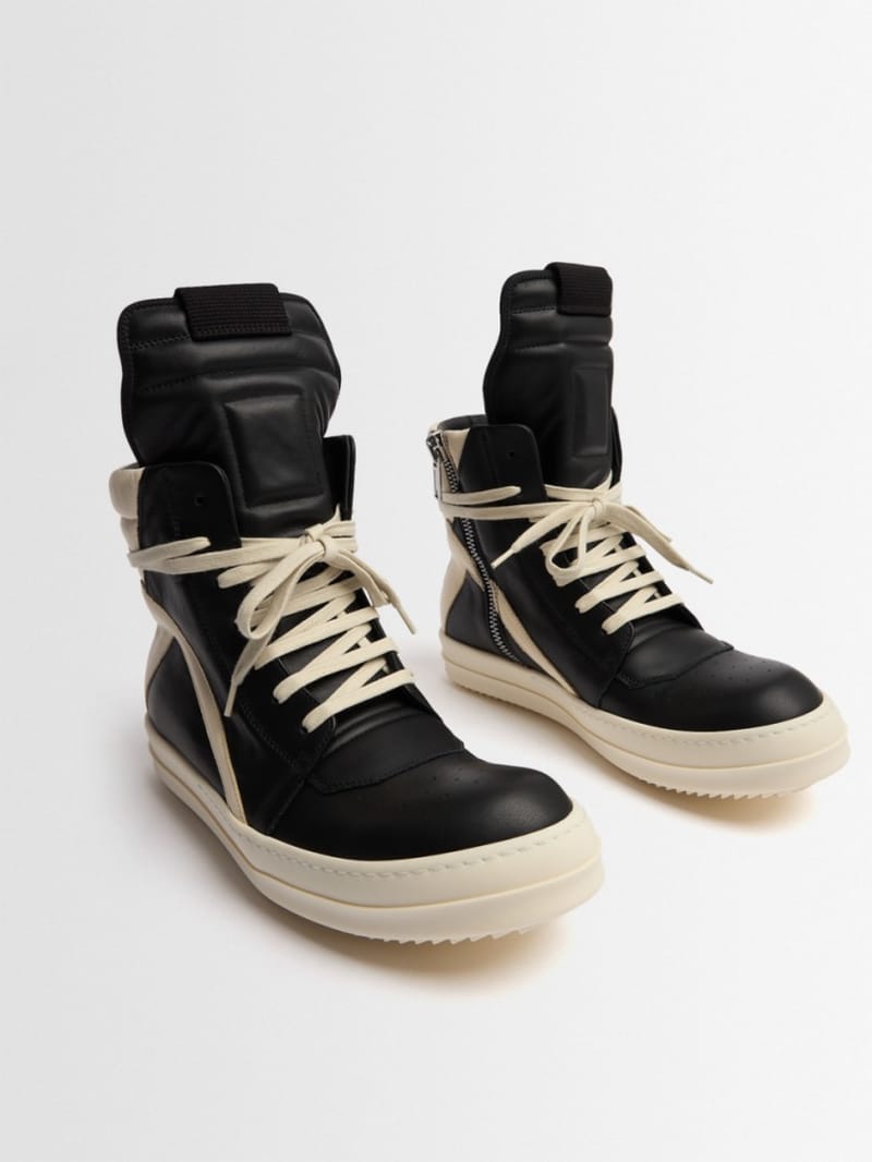 Rick Owens - Geobasket leather high top sneakers