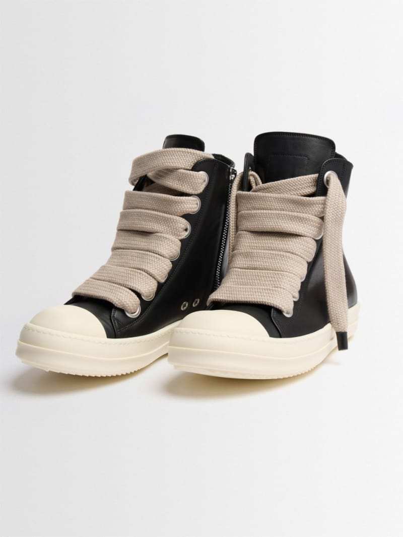 Rick Owens - Jumbolace lambskin high top sneakers