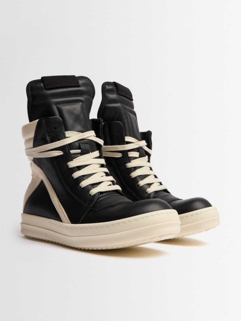 Rick Owens - High-top leather Geobasket sneakers