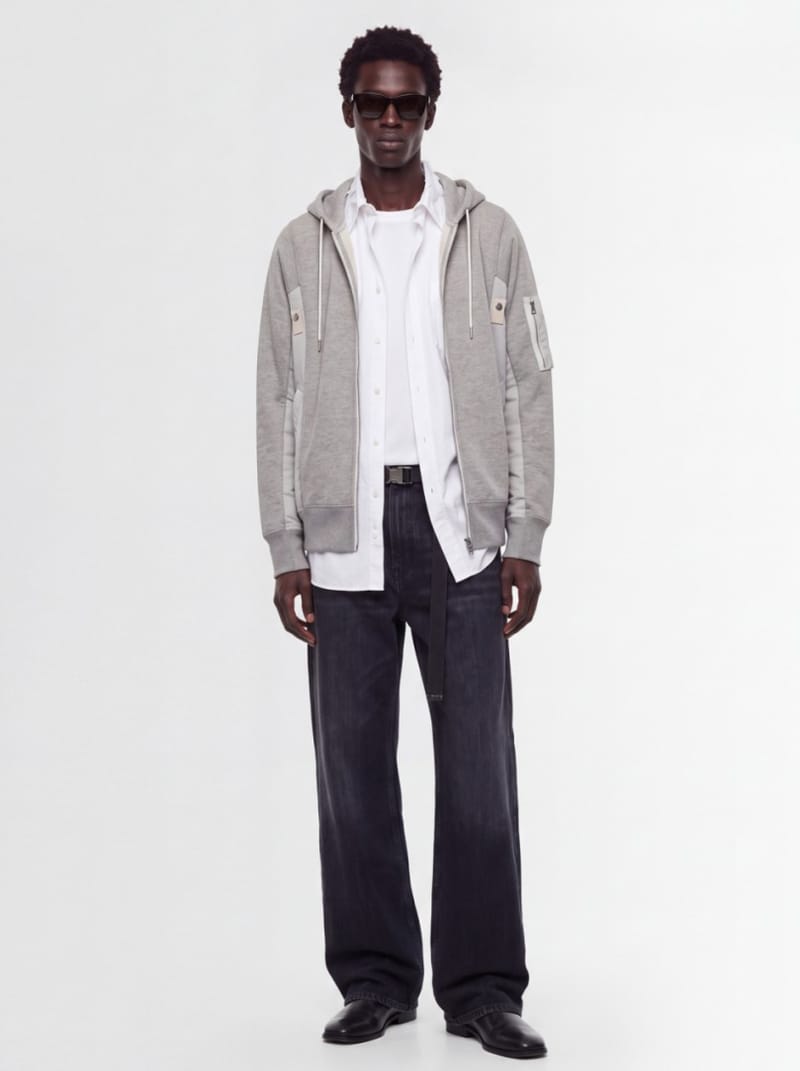 Sacai - Hoodie with nylon panels