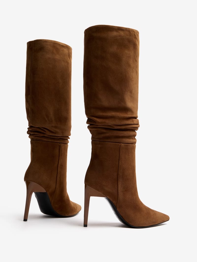 FABI: Bottes hautes daim à talon