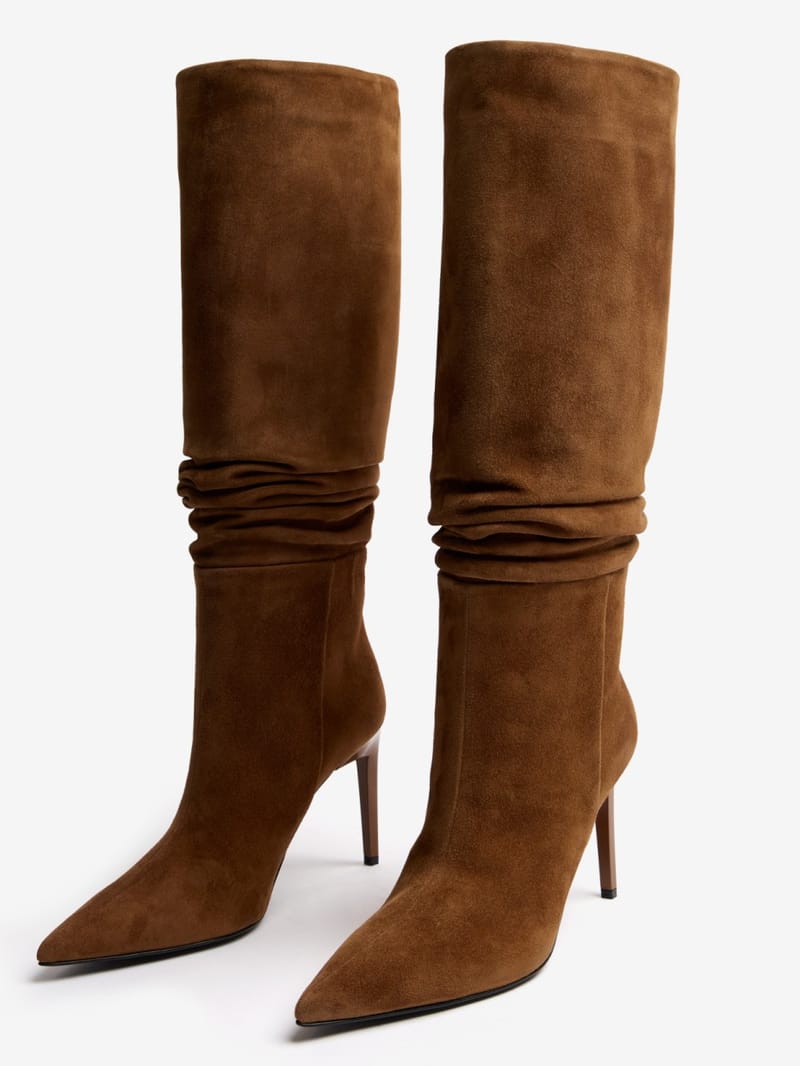 FABI - Hohe Velourslederstiefel mit Absatz
