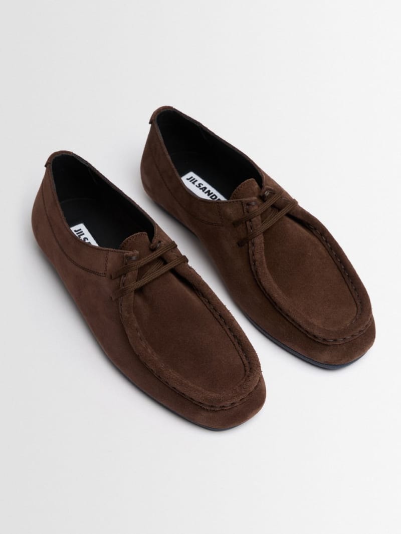 Jil Sander - Suede lace-up shoes with moc-stitching