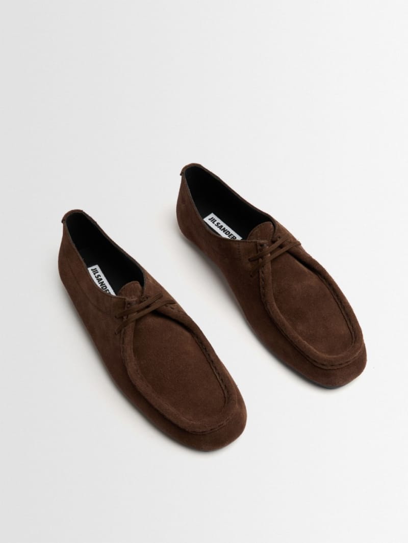 Jil Sander - Suede lace-up shoes with moc-stitching