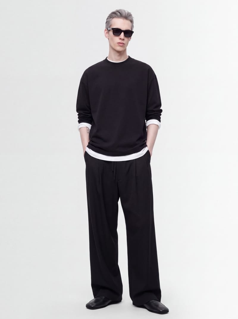 Jil Sander: T-shirt boxy manches longues col montant