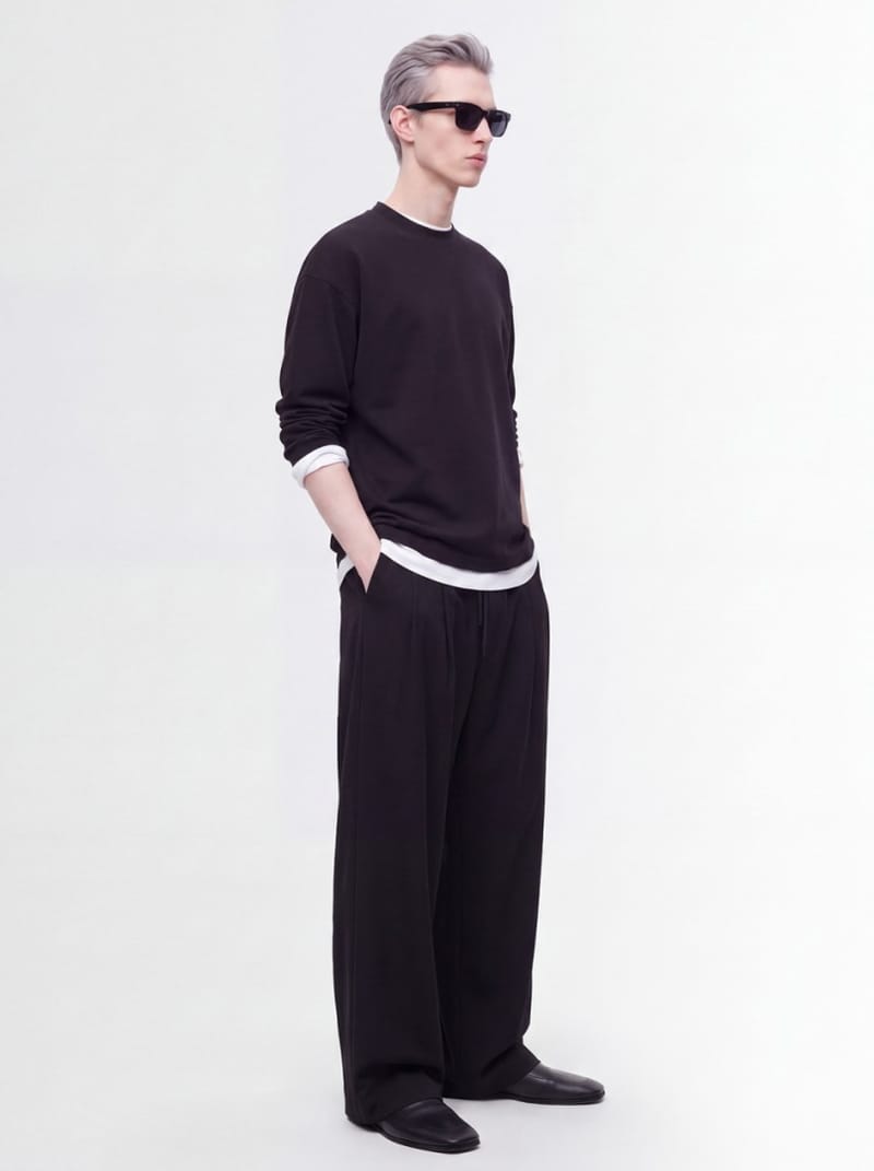 Jil Sander: T-shirt boxy manches longues col montant