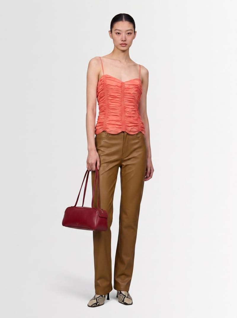 Khaite - Ruched lyocell and silk top