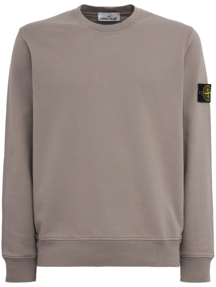 Cotton crewneck sweatshirt with badge