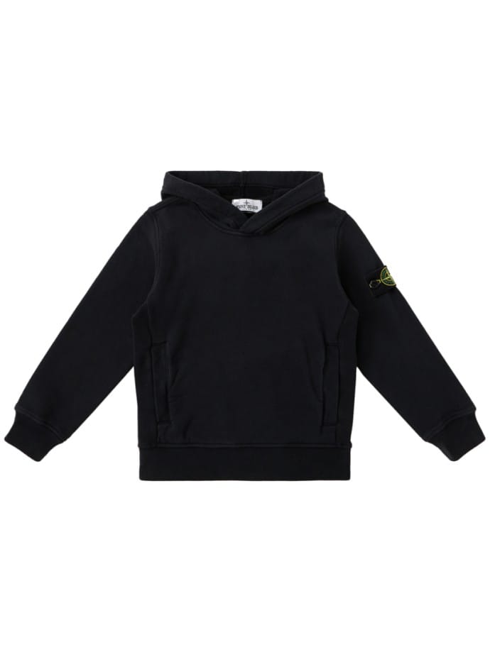 Cotton hooded sweatshirt with badge